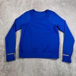 Lululemon Shirt Womens Mind Over Miles Long Sleeve Blue Jet Stream Wicking‎